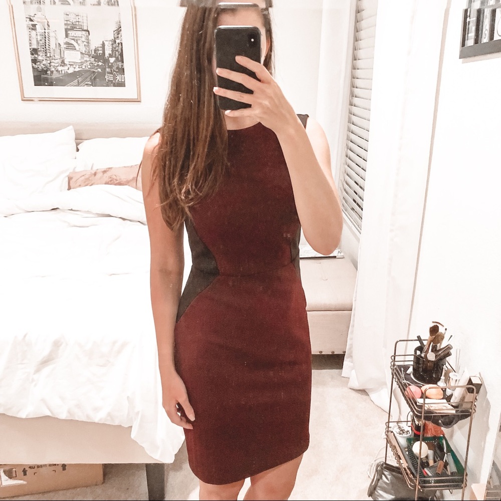 Maroon Pencil Dress